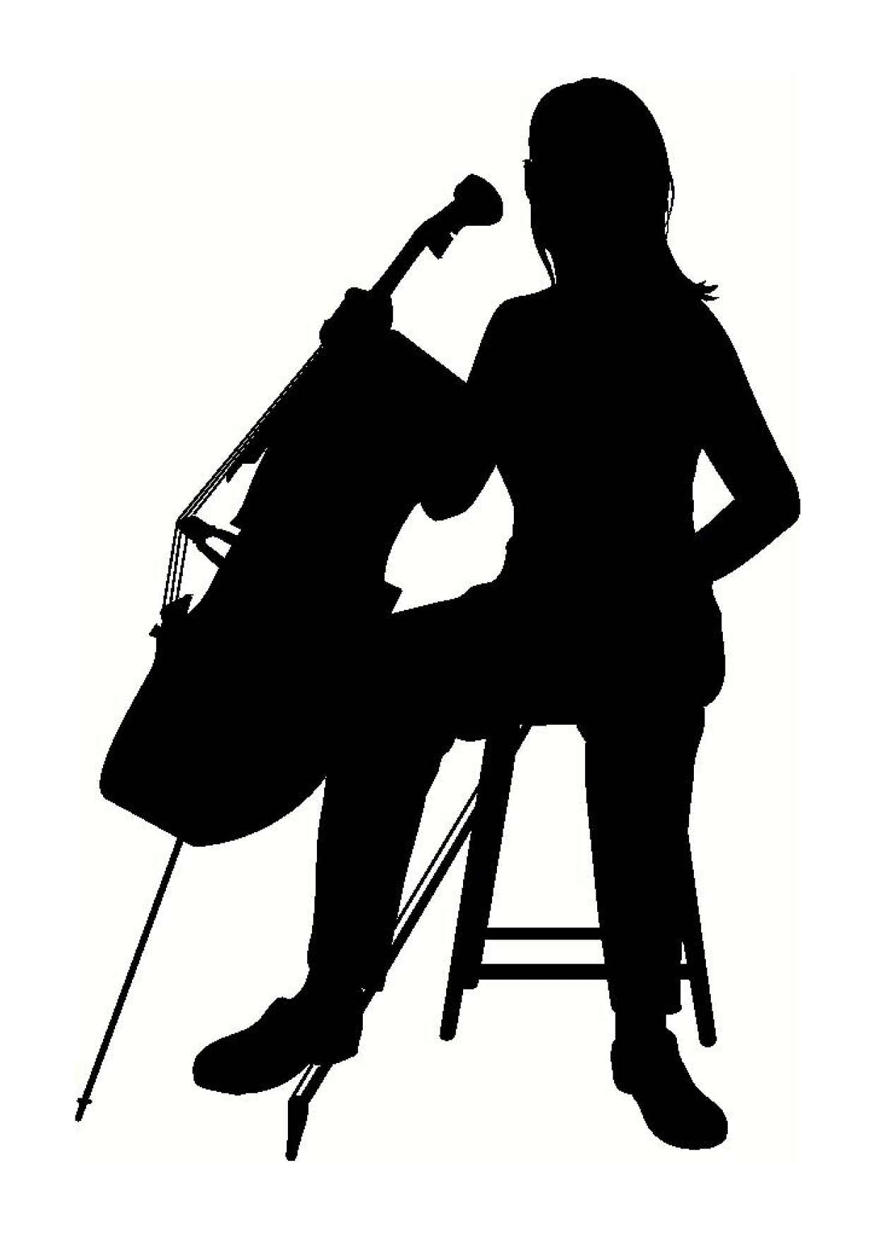 Silhouette cellist